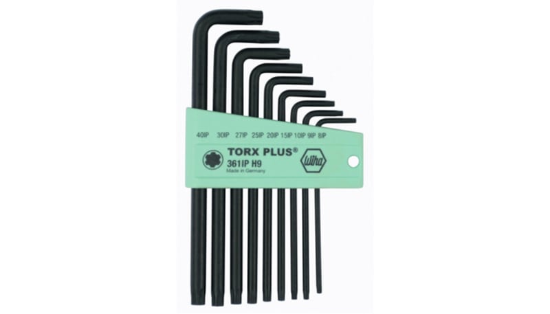 Wiha Tools 36691 TorxPlus Long Arm L-Key 9 Piece Set IP8-IP40