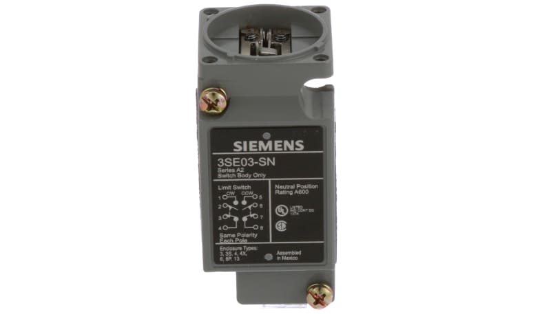 Siemens 3SE03SN Limit Switch,Plug-In Center Neutral,2NO + 2NC,60 A