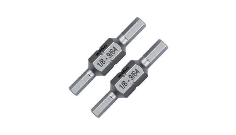Wiha Tools 77724 Hex Inch Double End Bit, 1/8 And 9/64, 2 Pack