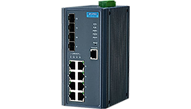 Advantech EKI-7712E-4F-AE 8-port 10/100M + 4 GbE SFP Full L2 Managed ...
