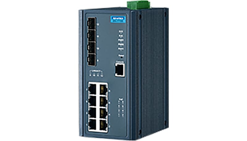 Advantech EKI-7712E-4FPI-AE 8-port 10/100M(PoE/PoE+) + 4 GbE SFP Full ...