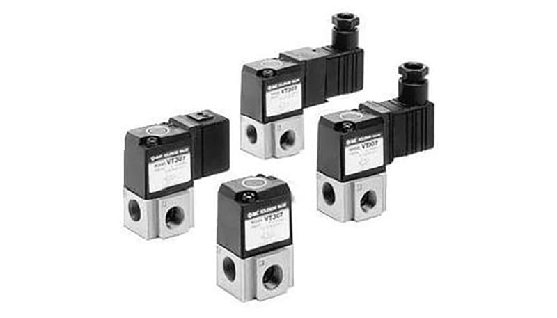 SMC Corporation VT307V-5DZ1-02-F Valve,body port,3 port,dir oper ...