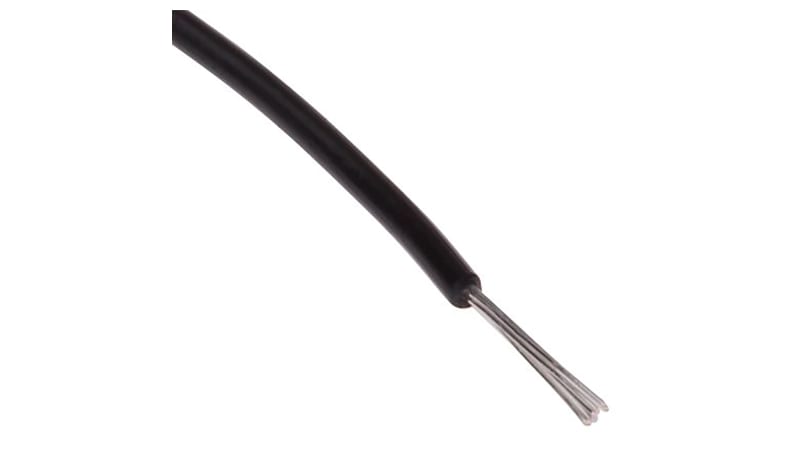 RS PRO 8775412 Hook-Up Wire Black PTFE MIL-W-16878/4 28AWG 7x0.12mm ...