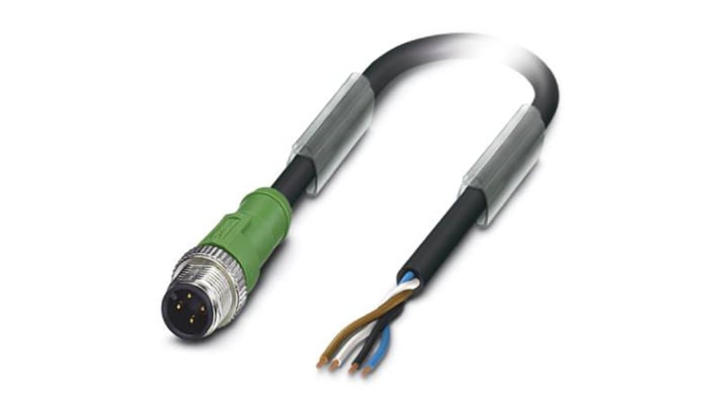 Phoenix Contact 1509461 Cable Assembly, M12 Male Straight-Pigtail, 4 ...