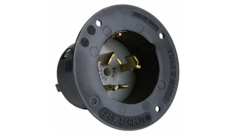 Pass & Seymour CS6375 50A 125/250 California Standard Locking Flanged Inlet
