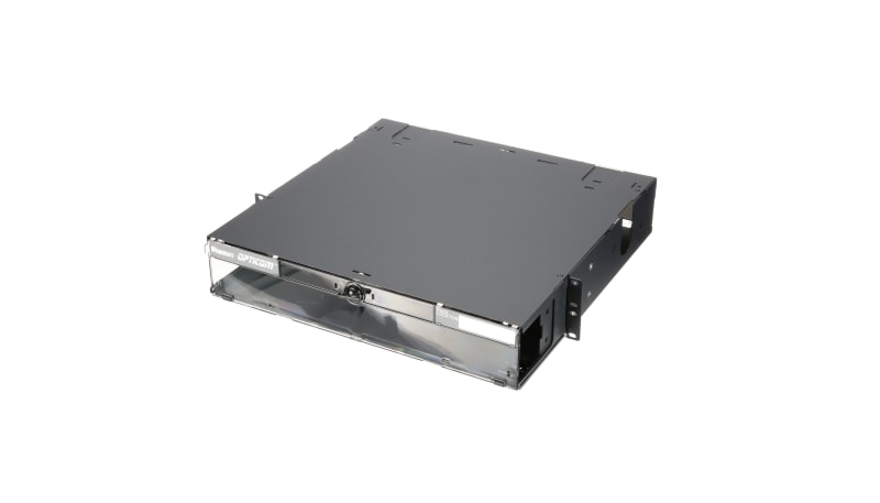 Panduit FCE2U Rack Mount Fiber Enclosure, Black, 2 RU, 8 Ports, Steel ...