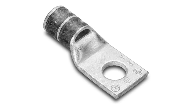 BURNDY YA2CL4BOX Compression Terminal, 2 AWG CU, One Hole, 3/8