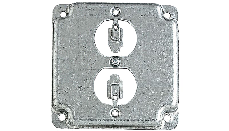 Lot De 10 Cache-prises RACO Hubbell 4 Pouces Carrés En Acier - Neuf, Pour Installation électrique