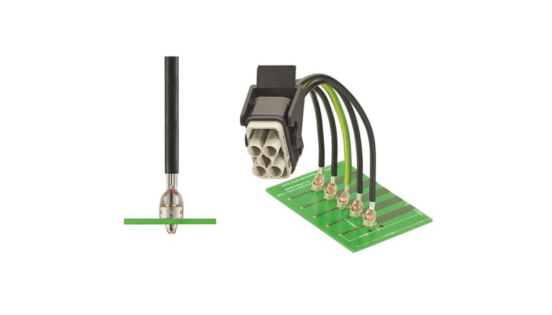 HARTING 09080007224 Han-Fast Lock Angled Contact 8AWG (10mm2), AG, with pin