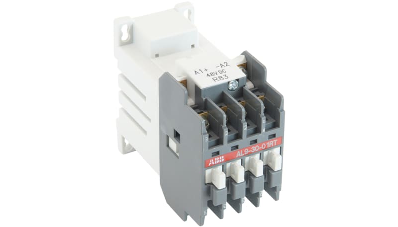 ABB AL93001RT-83 Contactor,NEMA,3 Pole,9A,48VDC Coil,1NC Aux,DIN Rail ...