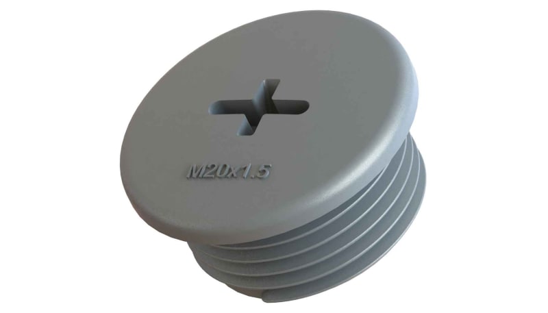 SAB HPR-07 Hole Plug, Round, Polyamide 6, Gray, PG 29 thread