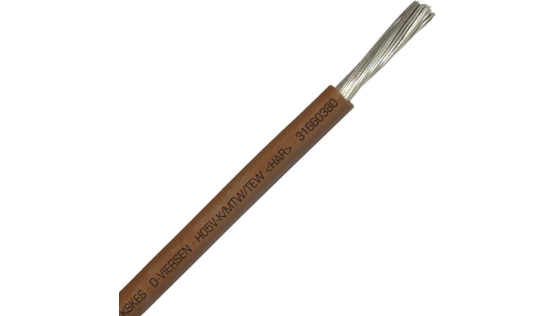 SAB 31660380-250 Hook-up wire, H05V-K, PVC, 18AWG, brown, UL,UL MTW,CSA ...
