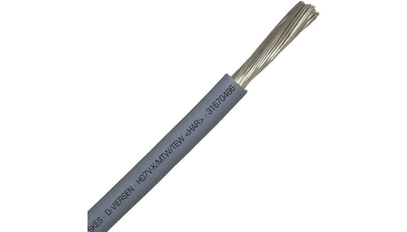 Sab Wire SAB 31670486-500 Hook-up wire, H07V-K, PVC, 12AWG, gray, UL AWM,UL MTW ...