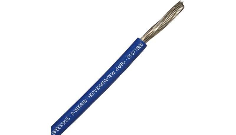Sab Wire SAB 31671686-500 Hook-up wire, H07V-K, PVC, 12AWG, dark blue, UL,UL MTW ...