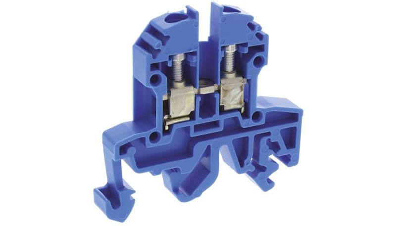 RS PRO 815644 Terminal Block DIN Rail 2 Position Feed-Through 22-11AWG ...