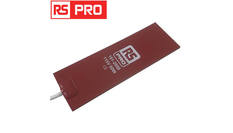 RS PRO 1812058 Silicone Heater Mat, 2 x 6 In (50 x 152mm), 115 Vac