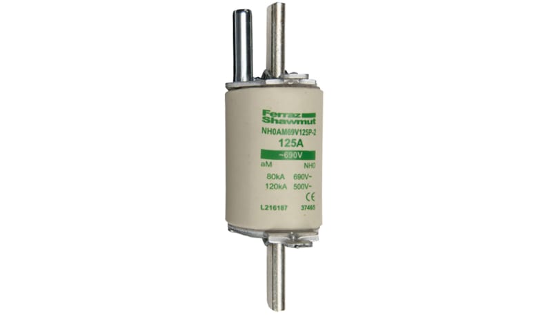 Mersen L216187 Fuse-Link, NH System, Ceramic, Size 0 aM, With