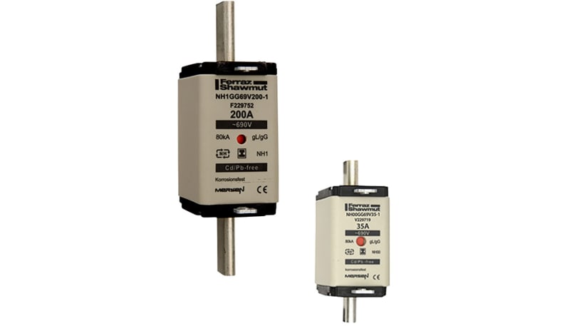 Mersen T229764 Fuse Link NH Ceramic Double Indicator Size 2 GG Mersen T229764 Fuse Link NH Ceramic Double Indicator Size 2 GG