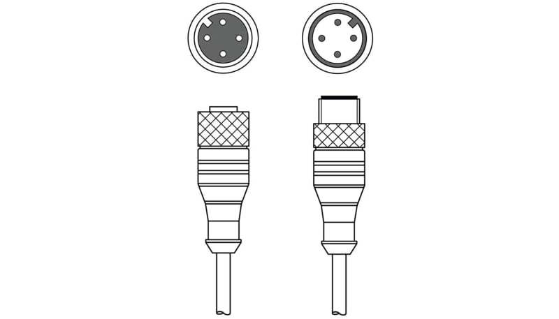 Leuze KDS U-M124AM124A-T2104-006 Double Ended In-Series Cordset, M12 ...