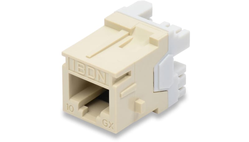 Belden AX102270 Modular Jack, Category 6A, RJ45, MDVO Style, Almond