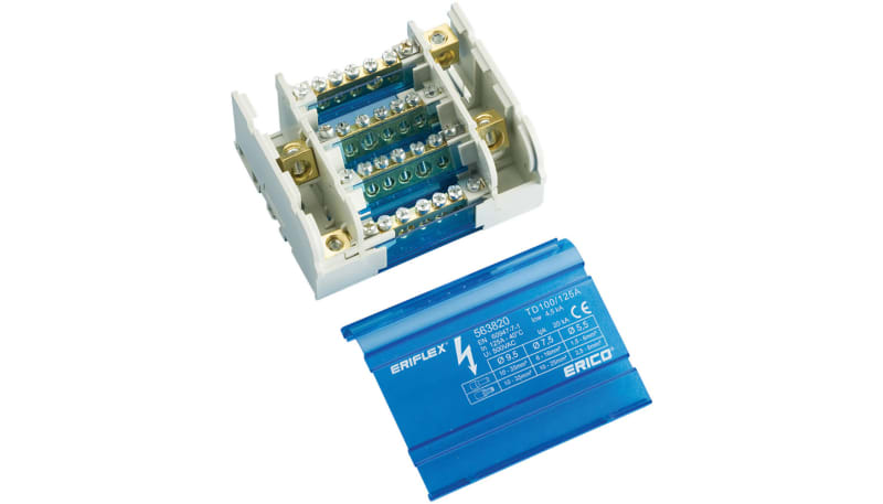 nVent ERIFLEX 563830 Compact 4 Pole Distribution Block,100/125A,1