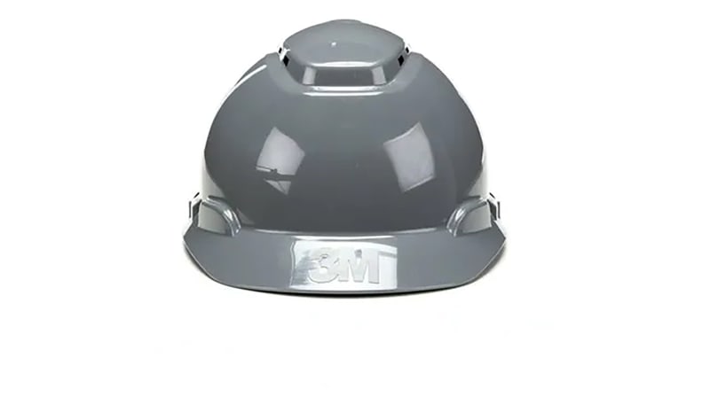 3M H-708V Hard Hat H-708V, Gray, 4-Point Ratchet Suspension, Vented