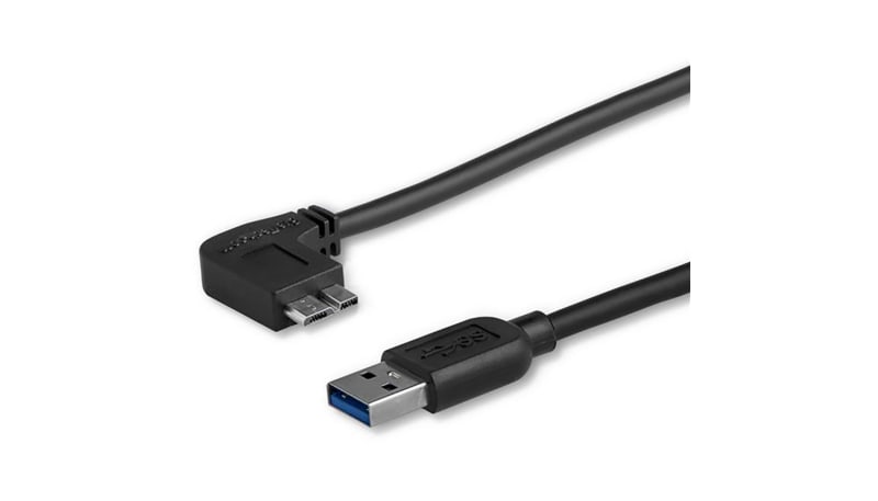 StarTech.com USB3AU50CMLS Slim Micro USB 3.0 Cable - M/M - Left-Angle ...