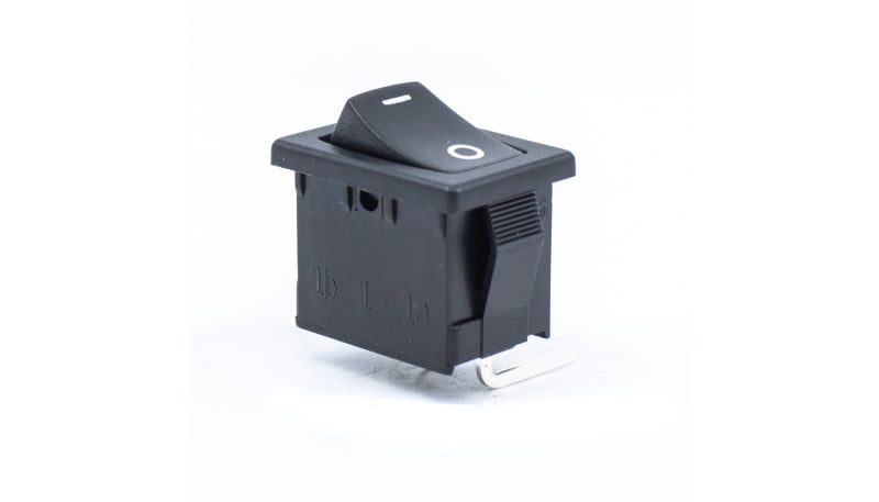 E-Switch / RS PRO R1966ABLKBLKGR Rocker Switch,R1966 Series,SPST,ON-OFF ...