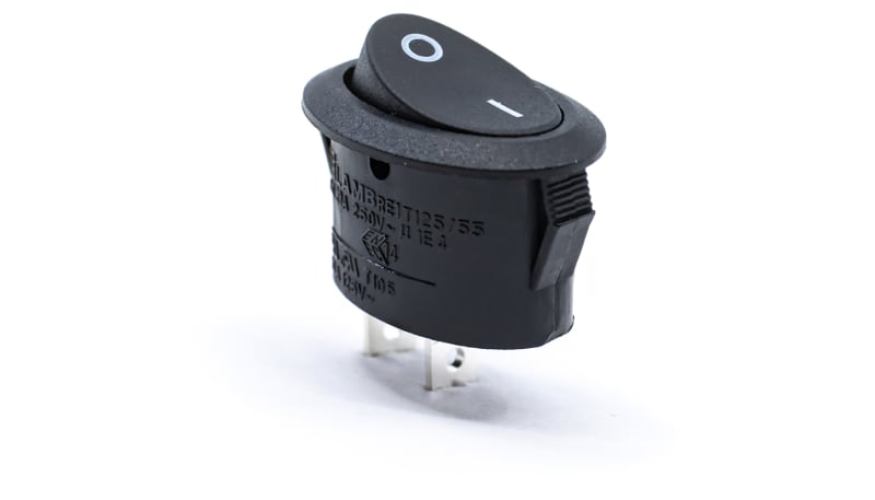 E-Switch / RS PRO RE111C1121 Rocker Switch,RD1 Series,SPST,ON-OFF,Oval ...