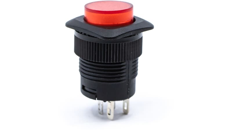 E-Switch / RS PRO RP3508BBLKREDREDNS Pushbutton Switch,RP3508,SPST-NO ...