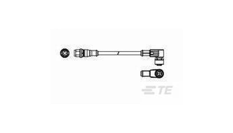 TE Connectivity 2273117-5 M12 strgt plug to M12 angled socket AA