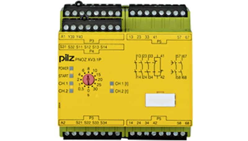 Pilz PNOZ XV3.1P 30/24VDC 3N/O 1N/C 2N/O T Safety Relay, Time