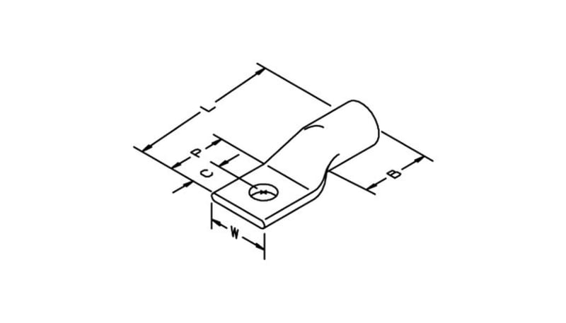 3M 30024 Scotchlok Copper One Hole Lug 30024, 2 AWG, Stud Size