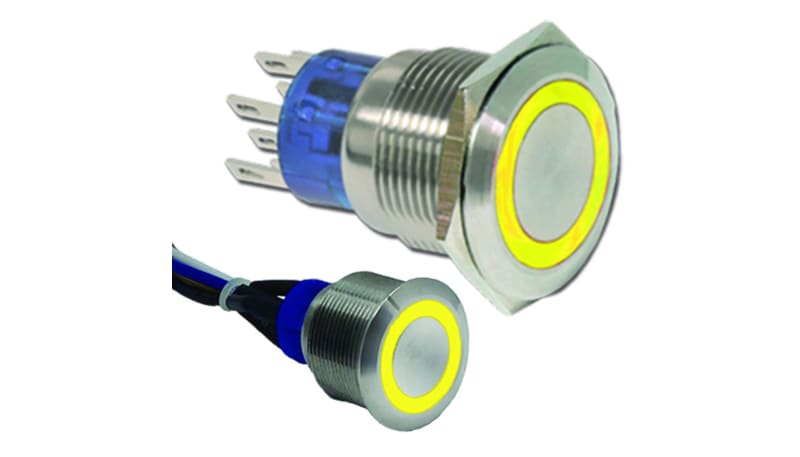 E-Switch / RS PRO ULV8F2BSLL34L20 Anti-Vandal Switch, SPDT, ON-(ON ...