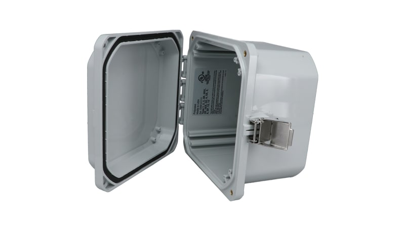 Bud Industries DPH-28707 PC Enclosure, Gray, Hinge Cover, IP68, NEMA 6P ...