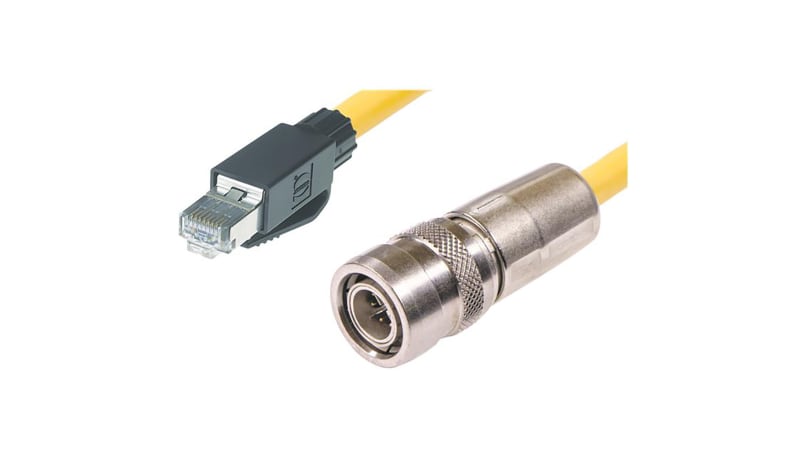 Plug Color Code Yellow HARTING 09488223756015 M12 X-code PushPull Press&Go Cable,straight male ...