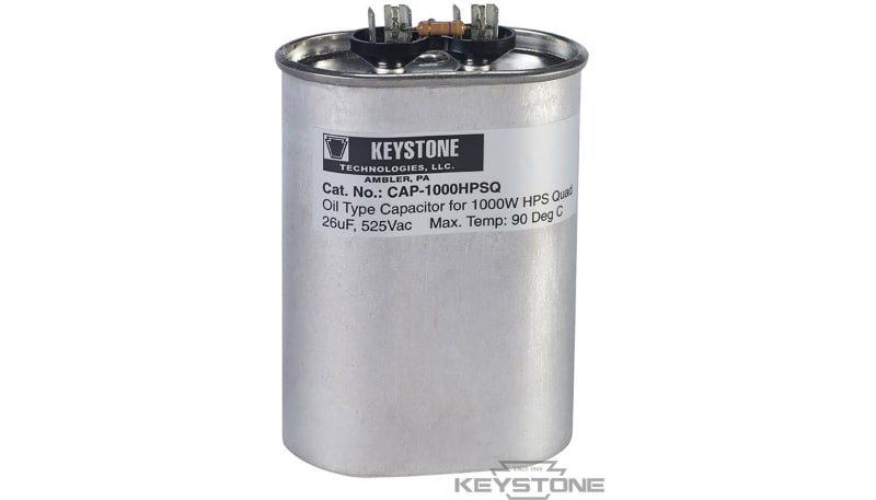 Keystone Technologies CAP-1000HPS Capacitor for 1000W HPS, 26uF, 525V ...