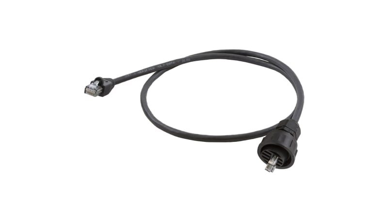 Hubbell Wiring Device-Kellems HI605AE P CORD, HI IMPACT,6,BK,RJ45 IE,5ft