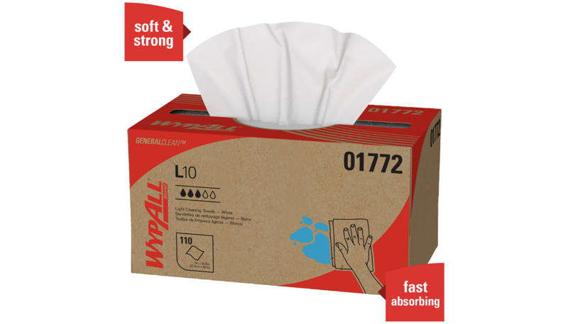 Kimberly-Clark Professional 01772 WypAll L10 Towels, Single Fold, White ...