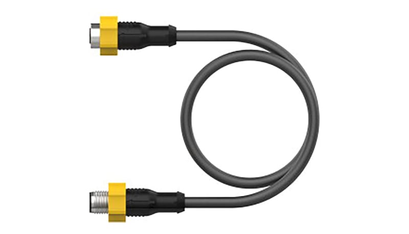 Turck EKRT-ESRT-A5.500-GC2K-1 Cordset, M12, Eurofast, 22 AWG black PVC ...