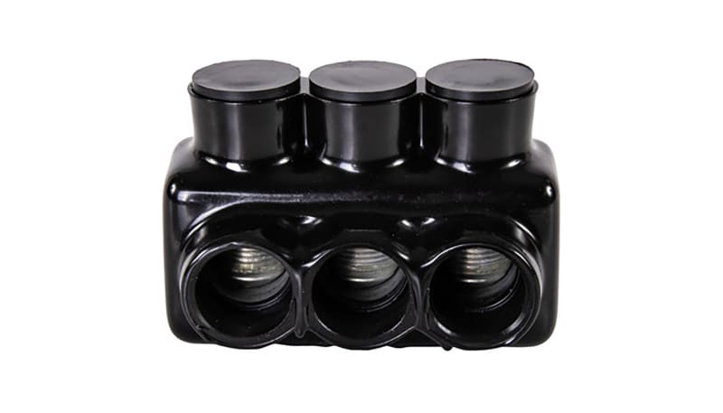 POLARIS IPL250-3 Multi-Tap Pre-Insulated Connector, 3 Port Black , 250 ...