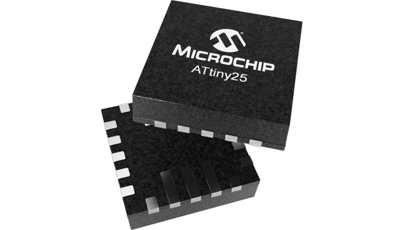 Microchip Technology Inc. ATTINY25V-10SSU Microcontroller, 10MHz ...