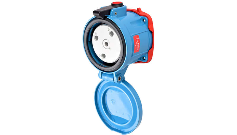 Meltric 37-64043 DS60 RECEPTACLE METAL BLUE SIZE 4 TYPE 4X IP 69 3P+G ...