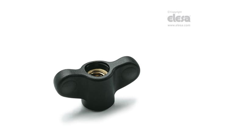 Elesa USA 8656 CWN.40 FP-M8, Wing nuts, Brass boss, threaded pass ...