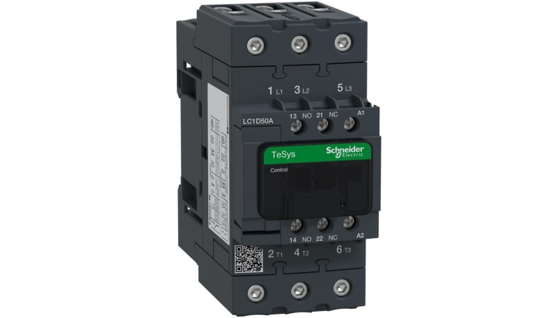 Schneider Electric LC1D50AR7 nonreversing contactor, 50A, 40HP at ...