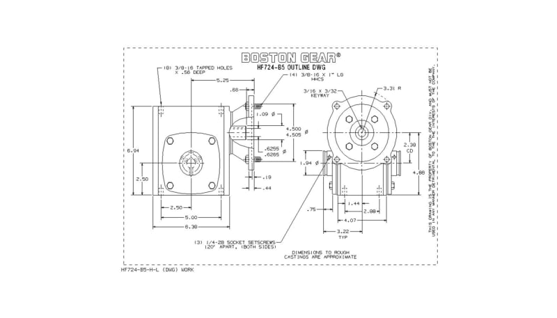 Boston Gear (Altra) HF724-30-B5-H-P12 Speed Reducer, Gearbox, Right ...