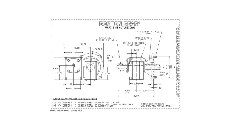 Boston Gear (Altra) FWA713-300-B5-G Speed Reducer, Gearbox, Right Angle ...