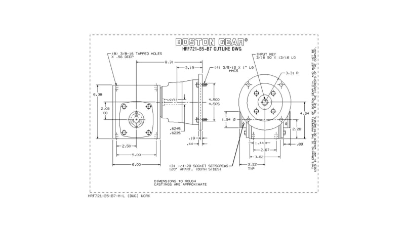 Code Line Reducer Boston Gear (Altra) HRF721-15-B7-H-P20 Speed Reducer, Gearbox, Right ...