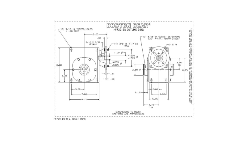 Code Line Reducer Boston Gear (Altra) HF730-40-B5-H-P20 Speed Reducer, Gearbox, Right ...