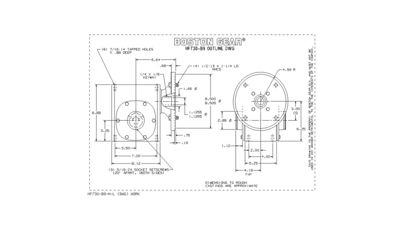 Boston Gear (Altra) HF730-20-B9-H-P31 Speed Reducer, Gearbox, Right ...